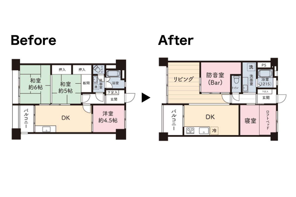 防音リノベーションの間取り図